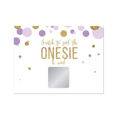 Andaz Press Lavender Gold Glitter Girl Baby Shower Party Collection, Games, Activities, Decorations, Scratch Off Winner Game Cards, 30-pack