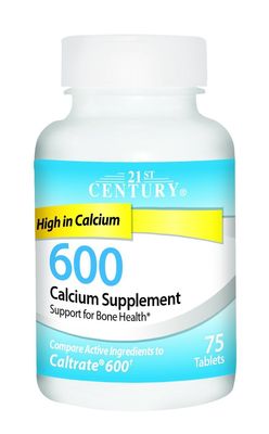 21st Century 600 mg Calcium Supplement, 75 Count (2 Pack)