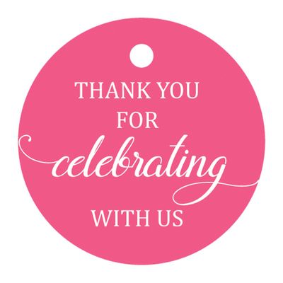 100 Pcs Personalized Round Paper Tags - Thank You for Celebrating with Us Wedding Favor Gift Hang Tags Circle