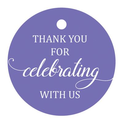 100 Pcs Personalized Round Paper Tags - Thank You for Celebrating with Us Wedding Favor Gift Hang Tags Circle