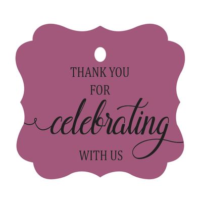 100 Pcs Custom Paper Tags Thank You for Celebrating Wedding Favor Gift Hang Tags