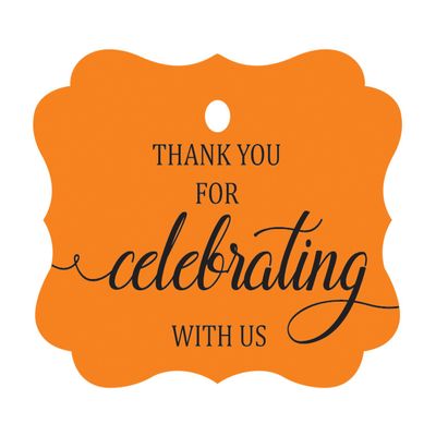 100 Pcs Custom Paper Tags Thank You for Celebrating Wedding Favor Gift Hang Tags