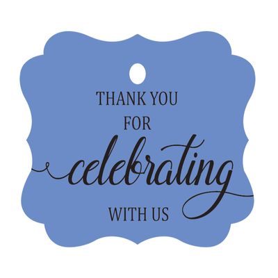 100 Pcs Custom Paper Tags Thank You for Celebrating Wedding Favor Gift Hang Tags