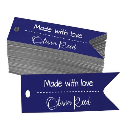 100 PCS Made with Love Customized Hang Tags Personalized Handmade Favor Gift Paper Tags