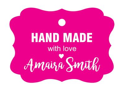 100 PCS Hand Made with Love Custom Made Hang Tags Personalized Wedding Favor Gift Paper Tags