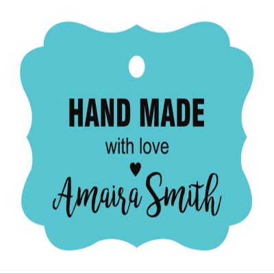 100 PCS Hand Made with Love Custom Made Hang Tags Personalized Wedding Favor Gift Paper Tags