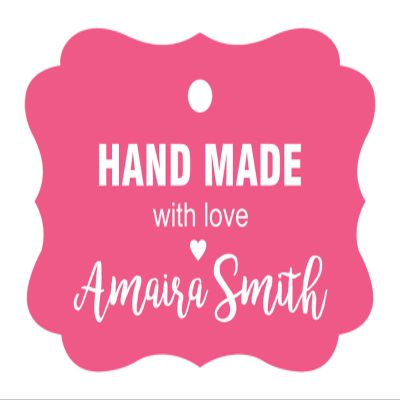 100 PCS Hand Made with Love Custom Made Hang Tags Personalized Wedding Favor Gift Paper Tags