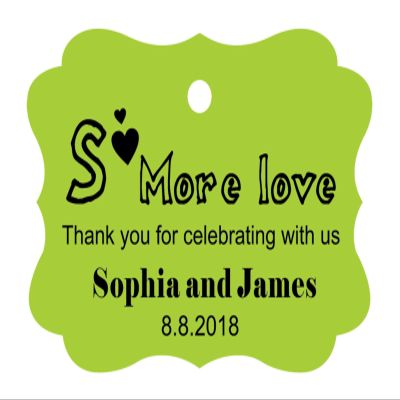 100 PCS Personalized Wedding Favor Gift Paper Tags- Some More Love Thank You for Celebrating with us Custom Made Hang Tags