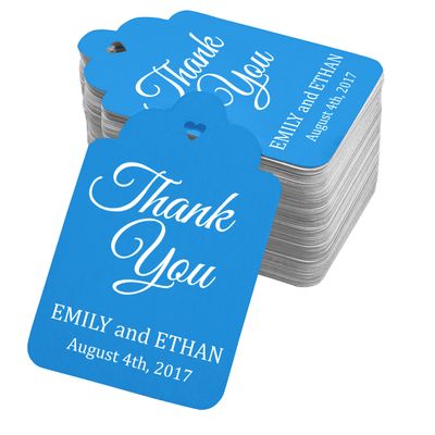 100 PCS Custom Made Hang Tags Personalized Wedding Favor Thank You Gift Tags