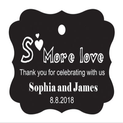 100 PCS Personalized Wedding Favor Gift Paper Tags- Some More Love Thank You for Celebrating with us Custom Made Hang Tags