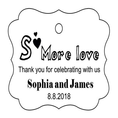 100 PCS Personalized Wedding Favor Gift Paper Tags- Some More Love Thank You for Celebrating with us Custom Made Hang Tags