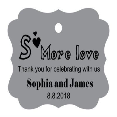100 PCS Personalized Wedding Favor Gift Paper Tags- Some More Love Thank You for Celebrating with us Custom Made Hang Tags