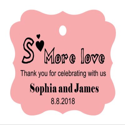 100 PCS Personalized Wedding Favor Gift Paper Tags- Some More Love Thank You for Celebrating with us Custom Made Hang Tags