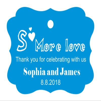 100 PCS Personalized Wedding Favor Gift Paper Tags- Some More Love Thank You for Celebrating with us Custom Made Hang Tags