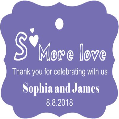 100 PCS Personalized Wedding Favor Gift Paper Tags- Some More Love Thank You for Celebrating with us Custom Made Hang Tags