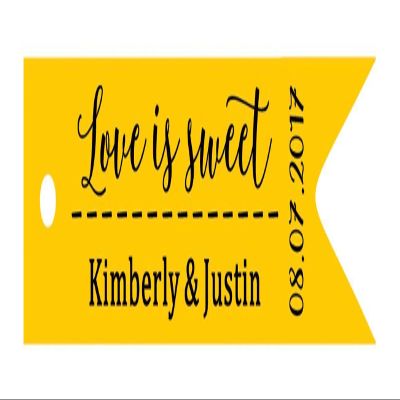100 PCS Love is Sweet Customized Hang Tags Personalized Wedding Favor Gift Paper Tag
