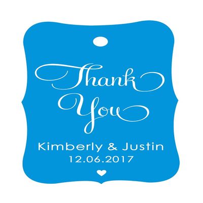100 PCS Thank You Custom Made Hang Tags Personalized Wedding Favor Gift Paper Tags