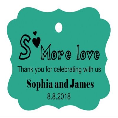 100 PCS Personalized Wedding Favor Gift Paper Tags- Some More Love Thank You for Celebrating with us Custom Made Hang Tags