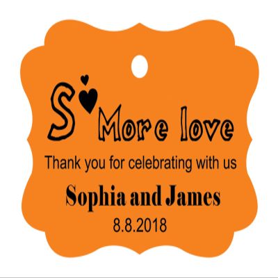 100 PCS Personalized Wedding Favor Gift Paper Tags- Some More Love Thank You for Celebrating with us Custom Made Hang Tags