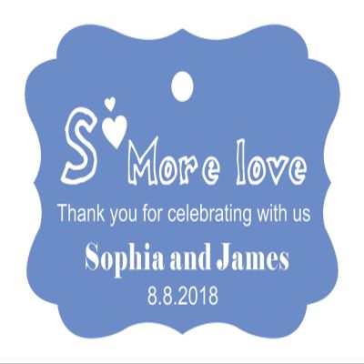 100 PCS Personalized Wedding Favor Gift Paper Tags- Some More Love Thank You for Celebrating with us Custom Made Hang Tags