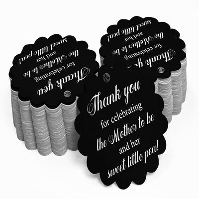 100 PCS Baby Shower Favors Gift Paper Hang Tags- Thank You for Celebrating The Mother to Be & Her Sweet Little Pea!