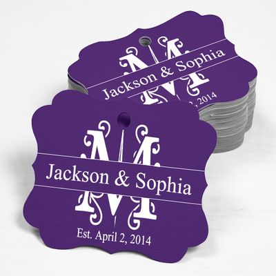 100 PCS Personalized Wedding Favor Gift Paper Tags Custom Made Hang Tags