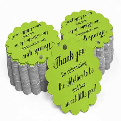 100 PCS Baby Shower Favors Gift Paper Hang Tags- Thank You for Celebrating The Mother to Be & Her Sweet Little Pea!