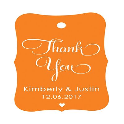 100 PCS Thank You Custom Made Hang Tags Personalized Wedding Favor Gift Paper Tags