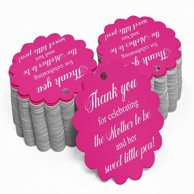 100 PCS Baby Shower Favors Gift Paper Hang Tags- Thank You for Celebrating The Mother to Be & Her Sweet Little Pea!