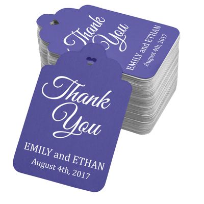 100 PCS Personalized Paper Tags Thank You for Celebrating Custom Wedding Favor Hang Tags