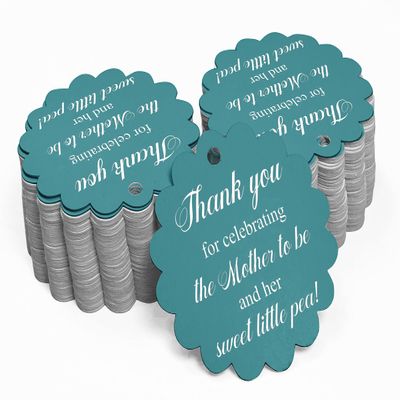 100 PCS Baby Shower Favors Gift Paper Hang Tags- Thank You for Celebrating The Mother to Be & Her Sweet Little Pea!