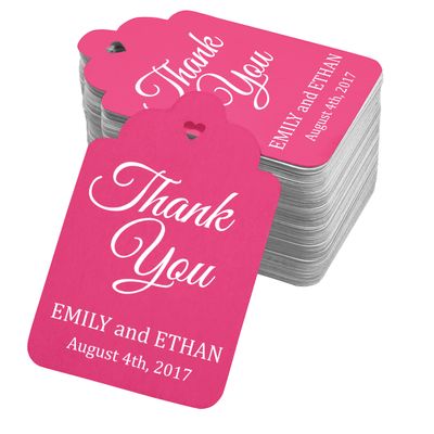 100 PCS Personalized Paper Tags Thank You for Celebrating Custom Wedding Favor Hang Tags