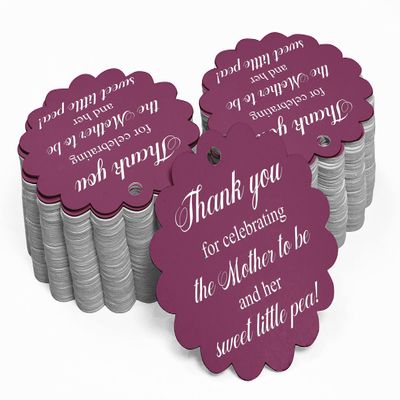 100 PCS Baby Shower Favors Gift Paper Hang Tags- Thank You for Celebrating The Mother to Be & Her Sweet Little Pea!