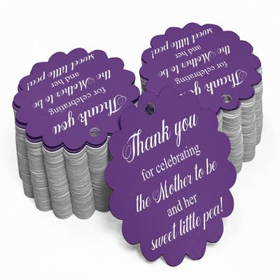 100 PCS Baby Shower Favors Gift Paper Hang Tags- Thank You for Celebrating The Mother to Be & Her Sweet Little Pea!