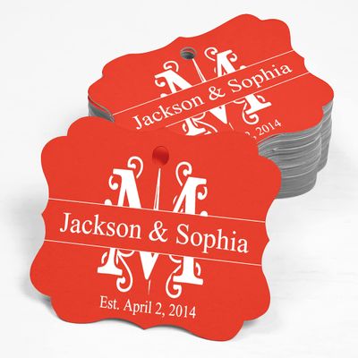 100 PCS Personalized Wedding Favor Gift Paper Tags Custom Made Hang Tags