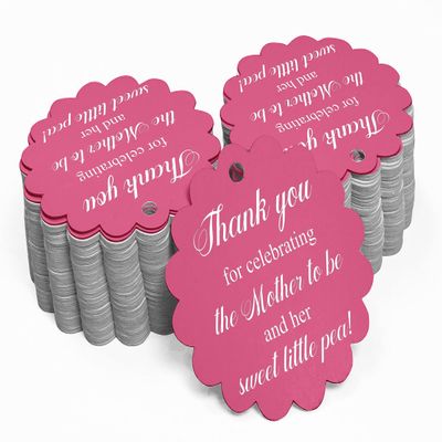 100 PCS Baby Shower Favors Gift Paper Hang Tags- Thank You for Celebrating The Mother to Be & Her Sweet Little Pea!