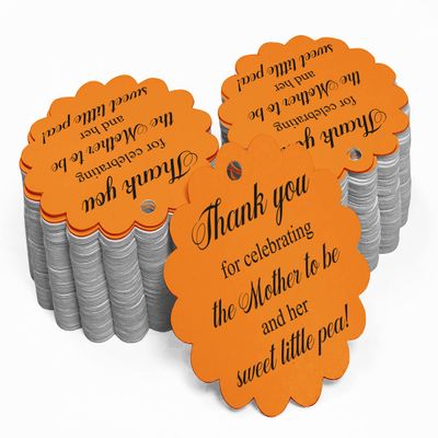 100 PCS Baby Shower Favors Gift Paper Hang Tags- Thank You for Celebrating The Mother to Be & Her Sweet Little Pea!
