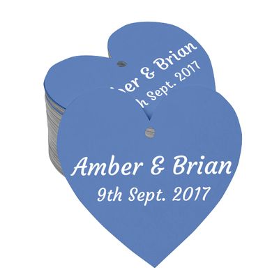 100 PCS Personalized Wedding Favor Gift Hang Tags Custom Name Heart Shape Paper Tags