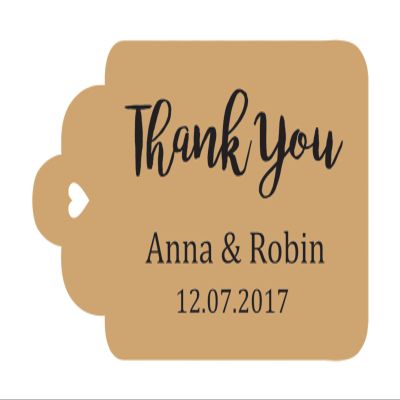 100 PCS Thank You Custom Made Hang Tags Personalized Wedding Favor Gift Paper Tags
