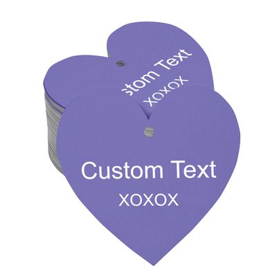 100 PCS Custom Made Any Text Hang Tags Heart Shape Personalized Wedding Favor Gift Tags