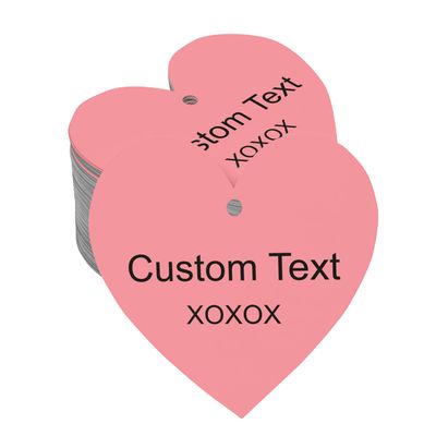 100 PCS Custom Made Any Text Hang Tags Heart Shape Personalized Wedding Favor Gift Tags