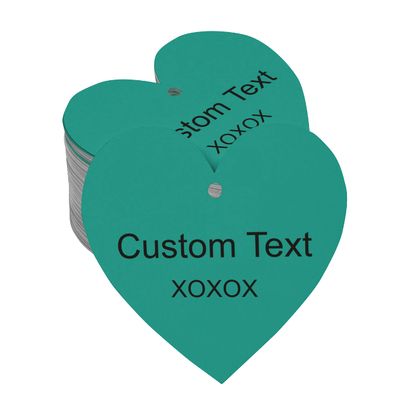 100 PCS Custom Made Any Text Hang Tags Heart Shape Personalized Wedding Favor Gift Tags