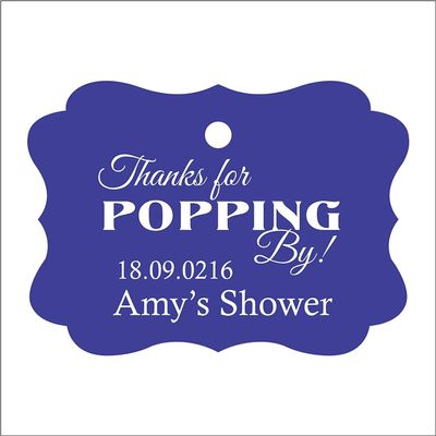 100 PCS Personalized Baby Shower Favors Tags Custom Quote Thank You for Popping Hang Tags