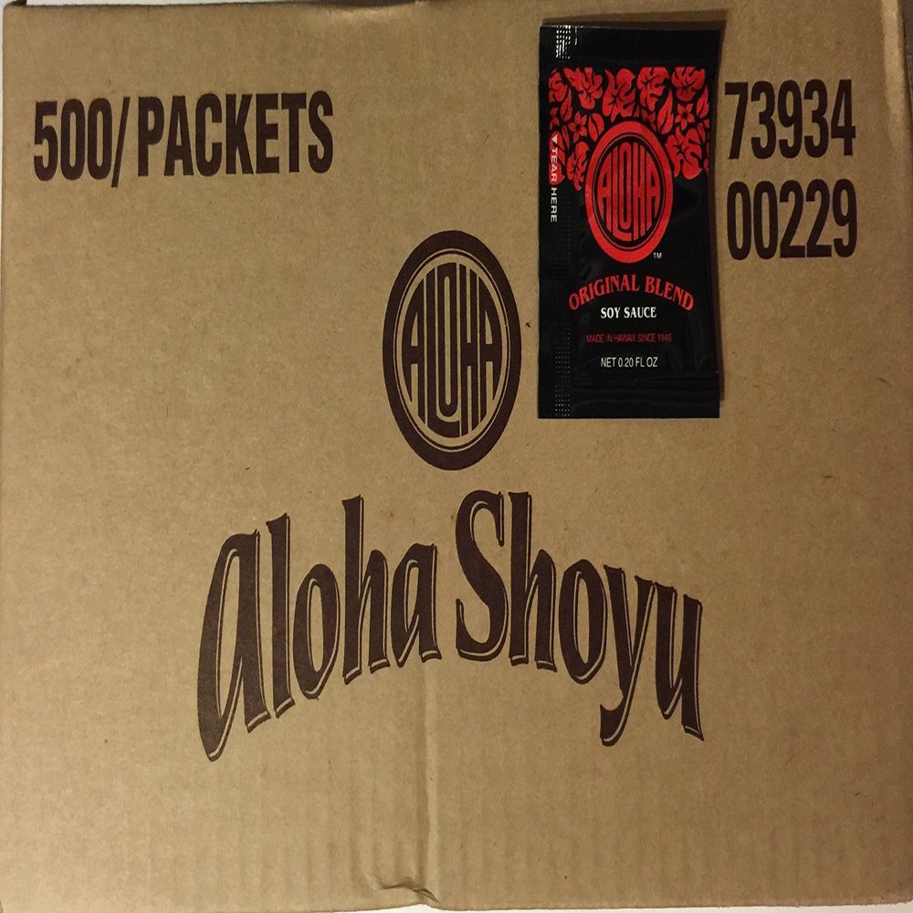 Aloha Hawaiian Shoyu Soy Sauce Box of 500 Individual Packets