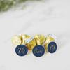Andaz Press Gold Glitter Print Chocolate Drop Labels Stickers, Cheers 75, Happy 75th Birthday, Anniversary, Reunion, Navy Blue, 216-Pack, Not Real Glitter, for Kisses Party Favors view 2