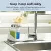 Casabella Sink Sider Solo Soap Pump and Sponge Caddy for Kitchen Sinks, Kitchen Sink Organizer Sponge Caddy and Soap Pump Combo, White/Chrome view 2