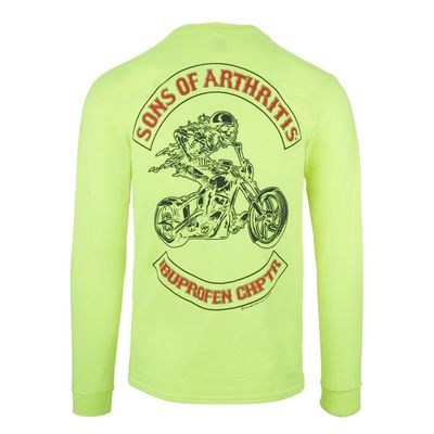 Sons Of Arthritis Safety Green Ibuprofen Chapter Long Sleeve 100% Cotton Shirt (4X Large)