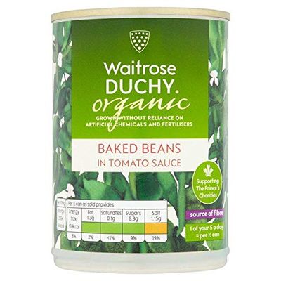 Duchy Waitrose Organic Baked Beans in Tomato Sauce 400g