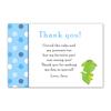 30 Personalized Thank You Cards Blue Polka Dots Green Dragon Design Baby Shower Birthday Party Event + 30 White Envelopes view 1