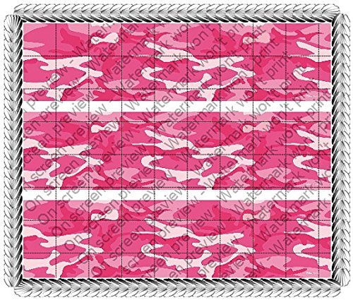 Pink Camo - Cake Side Strip - Edible Cake/Cupcake Party Topper - D528